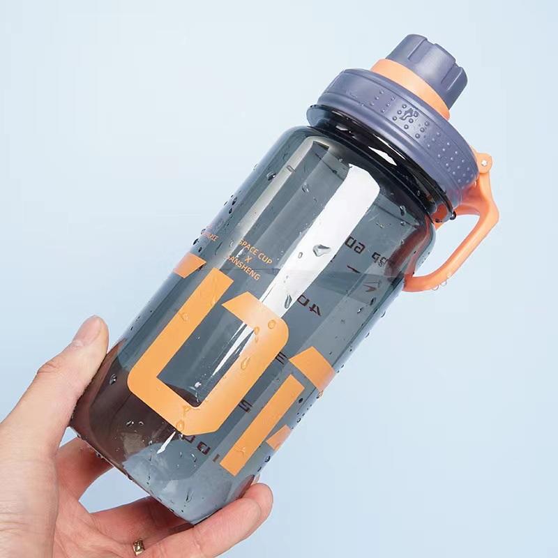 

0.6L Water Bottle Plastic Clear Gym Fitness Drinking Bottle With Handle Outdoor Camping Climbing Hiking Sports Bottle серый