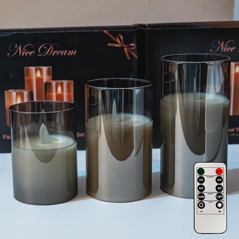 Acrylic Bullet-Shaped Remote-Controlled Flameless Candle Lamp