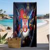 Serbien Druck Strandtuch Schnelltrocknend Super Saugfähig Weiches Badetuch für Schwimmen Strand Reisen Fan Souvenir Geschenk