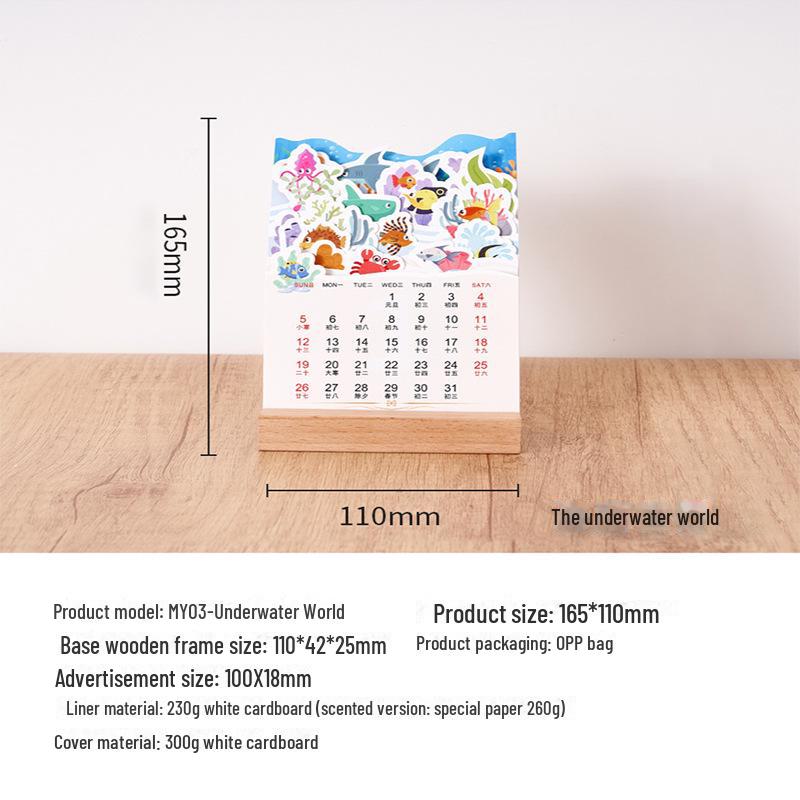 

Деревянный настольный календарь на 2025 год Змеи с рамкой из бука 2025