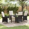 VidaXL 5-piece Garden Furniture Set with Cushions In Black Poly Rattan 3379564