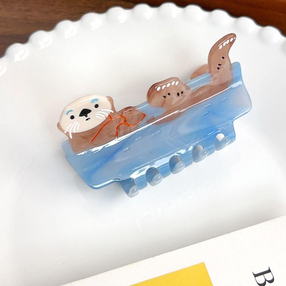 Sweet Cute Cat Crab Clip Korean Style Small Shark Clip Cartoon Animal Hair Claw  Hair Accessories