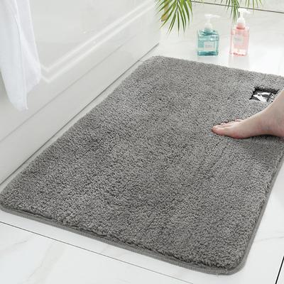 Modern Eco -Friendly Microfiber Suede Bath Mat Ptr Latex Non -Slip Bottom Bathroom Bedroom Kitchen Balcony Rug 