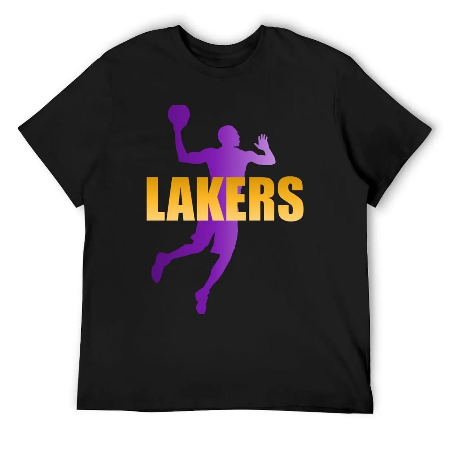 

Lakers Basketball T-Shirt vintage anime shirt summer clothes cotton graphic tees heavyweight t shirts for men XXXXXL чорний