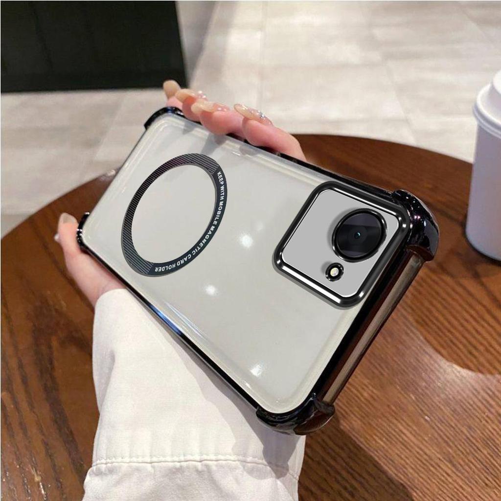 Case for Realme C30s,C30,Narzo 50i Prime Clear Magnetic Casing Electroplated Lens Frame Phone Cover
