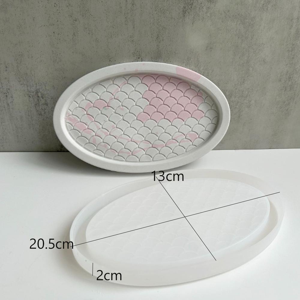 Silicone Gypsum Storage Tray Molds Oval Shape Jewelry Display Dish Concrete Cement Mold Handmade Resin Coaster Making Mould Tool