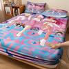 3pcsK-Pop Demon Hunters Printed Coreless Fitted Sheet Set Multi Size Soft Bed Cover Bedroom Bedding Decoration Machine Washable