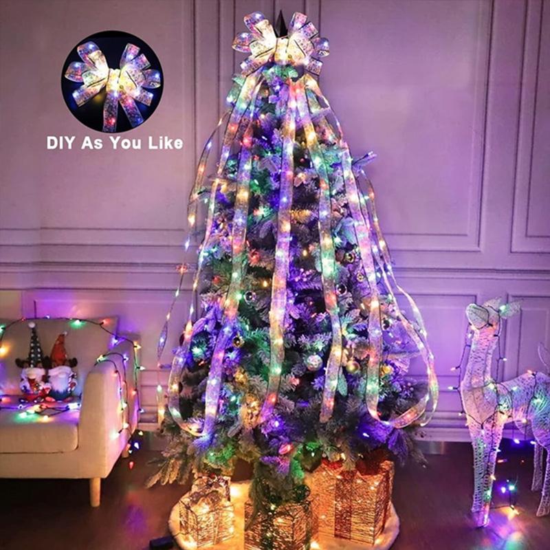 30LED Battery Powered DIY Ribbon Lights 300CM Fairy Light Xmas Decor String Light Tree Ornaments Christmas