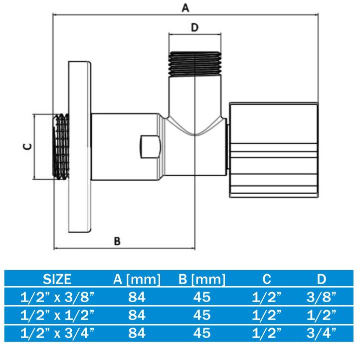 Decorative Angle Valve 1/2"X3/8"