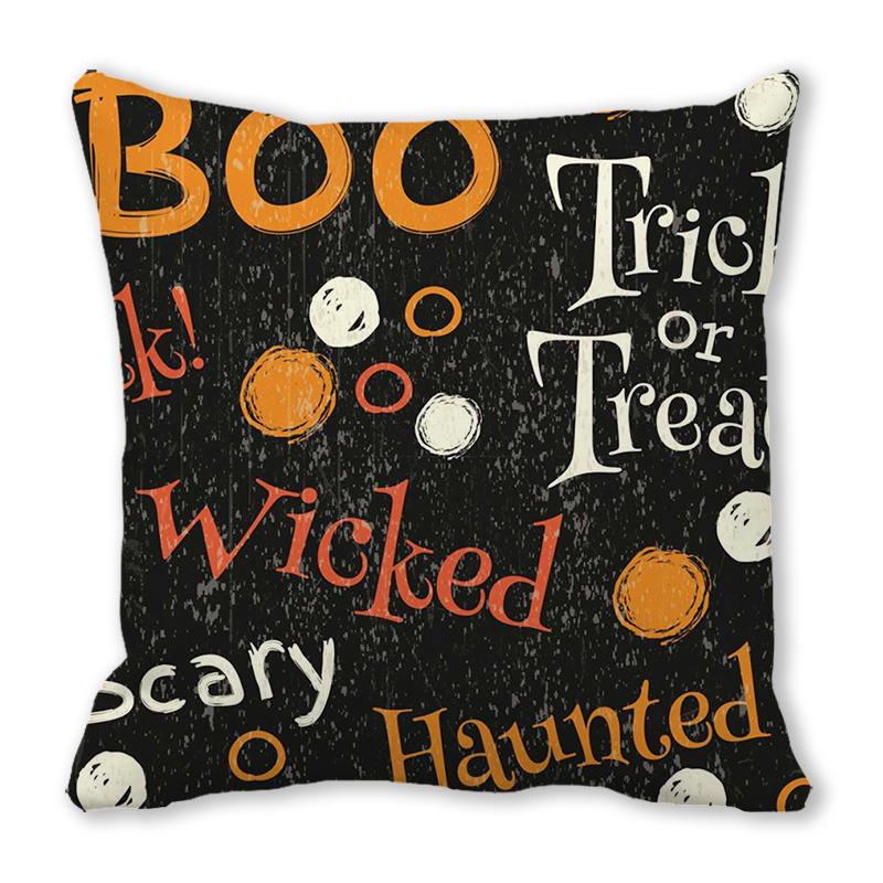 Halloween Horror Pumpkin Print Pattern Cushion Cover for Home Living Room Sofa Decoration Square Polyester Pillowcase
