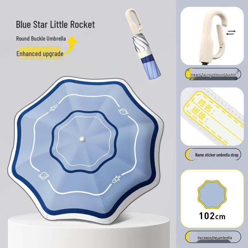 Children's Safe Automatic Umbrella - Anti-Stab, Rounded Corners for School Boys & Girls