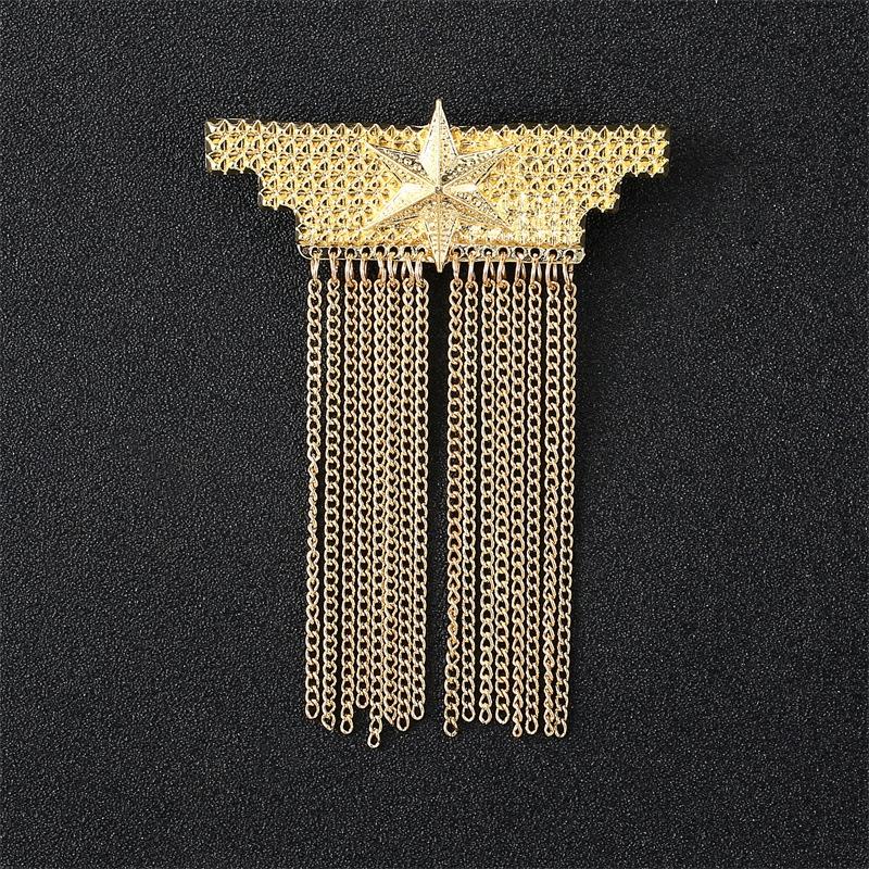 Crown Gold Silver Tassel Brooches For Women Men Pin Party Casual Lapel Pins Accessory Gift Suit Tassel Brooches Jewelry