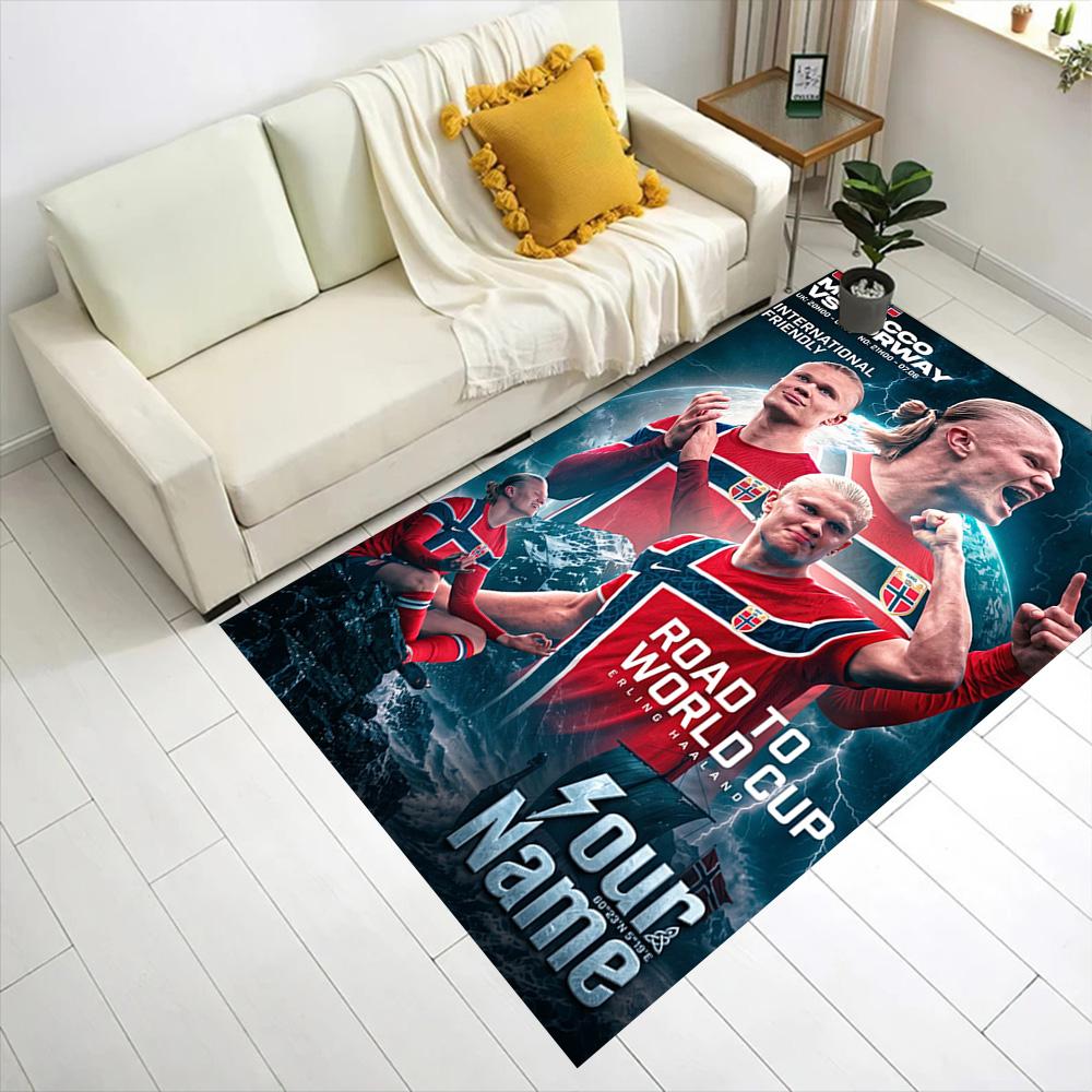 Haaland (126) Customize Text Floor Mat Suitable for Entryway Bedrooms Outdoor Decorate room Antislip Carpet Office home decor Gift for Festivals