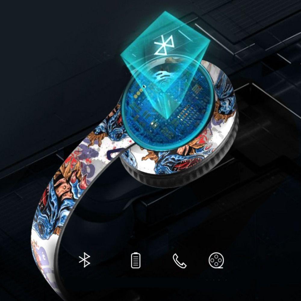 New Graffiti Bluetooth Headphones Hi-Fi Sound Bass Foldable Wireless Headphone Built In Mic Earphone Headset