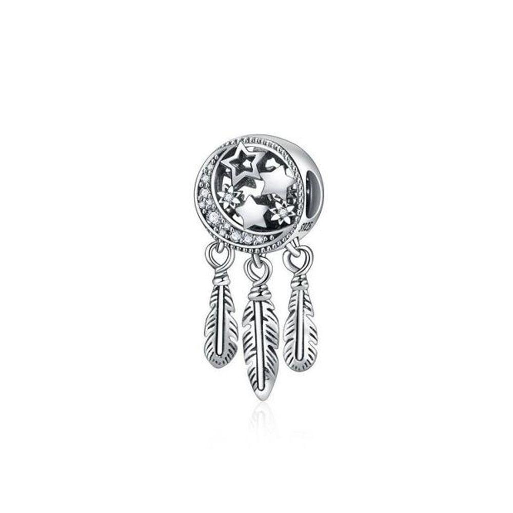 New 925 silver blue charming spider dream catcher pendant, suitable for al bracelet accessories DIY women's jewelry