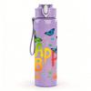 1PC Happy B Letter Butterfly 750ml Color Plastic Sports Water Bottle Leakproof Flip Straw Lid Suitable for Sports Office Home Use