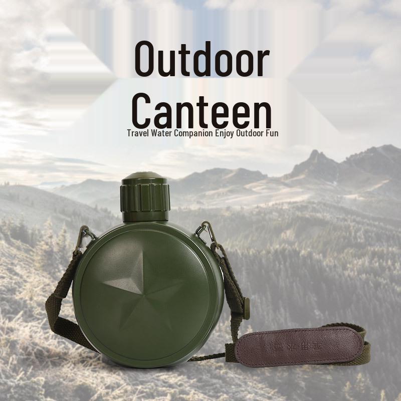 Military Stainless Steel Water Bottle - Drop-resistant Five-pointed Star Design for Outdoor Camps & Travel