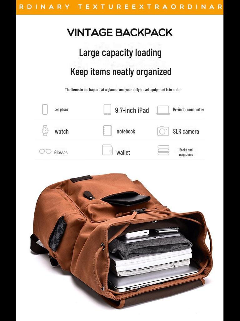 Retro Canvas Backpack: Lightweight, Large Capacity Travel Bag for Men, Perfect for College Students and Fashion Enthusiasts