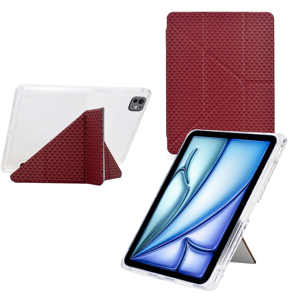 Tablet Case For iPad Air 11 (2025)/(2024)/Air (2022)/(2022)/Pro 11 (2022)/(2021)/(2020)/(2018),Pyramid-Patterned Leather+Acrylic Cover