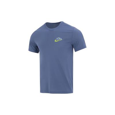 Logo Print Atmungsaktiv Sportlich Lässig Kurzarm T-Shirt Herren Oberteile Blau FJ2372-491