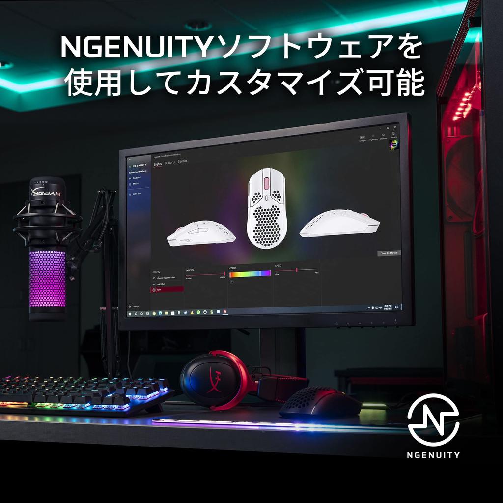 HyperX Pulsefire Haste Wireless Gaming Mouse for Hexagonal Shell 61 4P5D7AA Gamers, Ultra-Lightweight Design, Grams, Black, 2-Year Warranty, [Used]