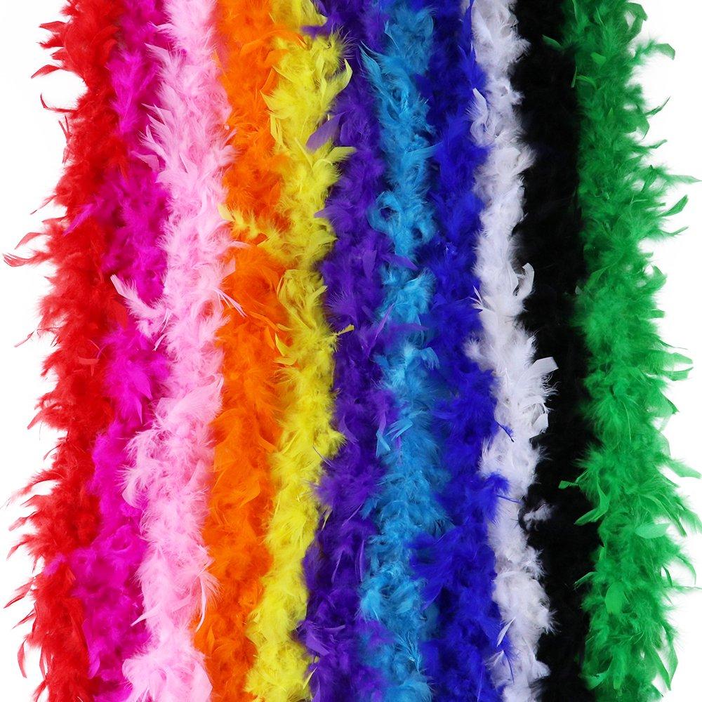 DIY 2Yards Fluffy Yellow Turkey Feather for Wedding Party Christmas Trees Decor Scarf 38-40g Marabou Boa Natural Plume Accessories