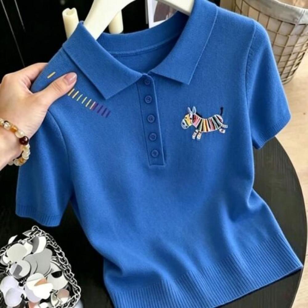 Rellawear Men S caSual Embroidered Collar T ShirT 26jT01