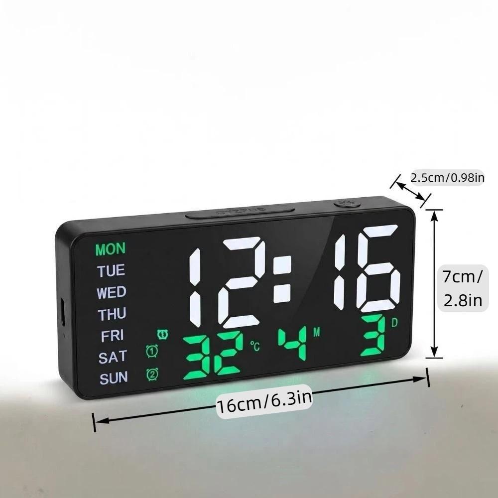 Dual Alarm Electronic Clock Large Screen Date Week Display Timer Desktop Clock Living Room