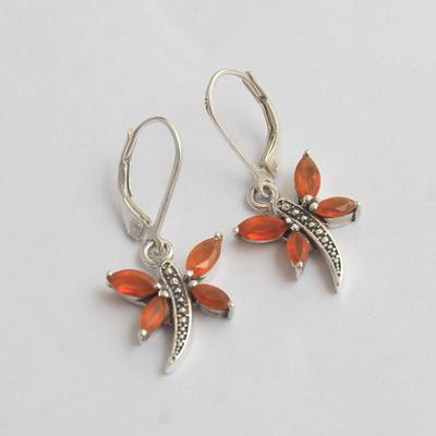 Carnelian Butterfly Earring 925 Sterling Silver Charm Jewelry Handmade Dangle Earring