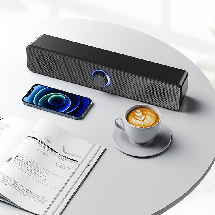 Compact Dual-Speaker Desktop & Laptop Wired Bluetooth Speakers with Subwoofer
