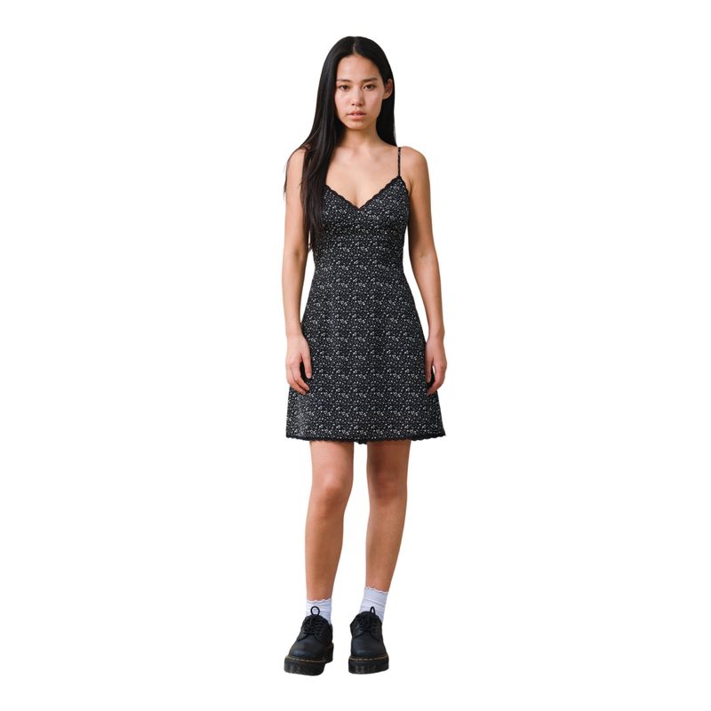 Yescci American Retro V-neck Strap Small Floral Dress S55201135