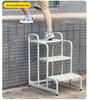 Adjustable Warehouse & Supermarket Ladder Truck: High-Reach Platform for Order Picking & Shelving Access