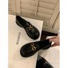 Platform loafers women's summer 2025 new one-pedal women's shoes spring and autumn British style small leather shoes black single shoes