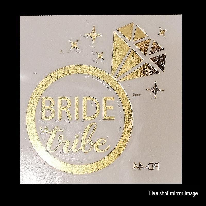 Team Bride Bachelorette Party Gold Foil Tattoo Stickers for Face or Body