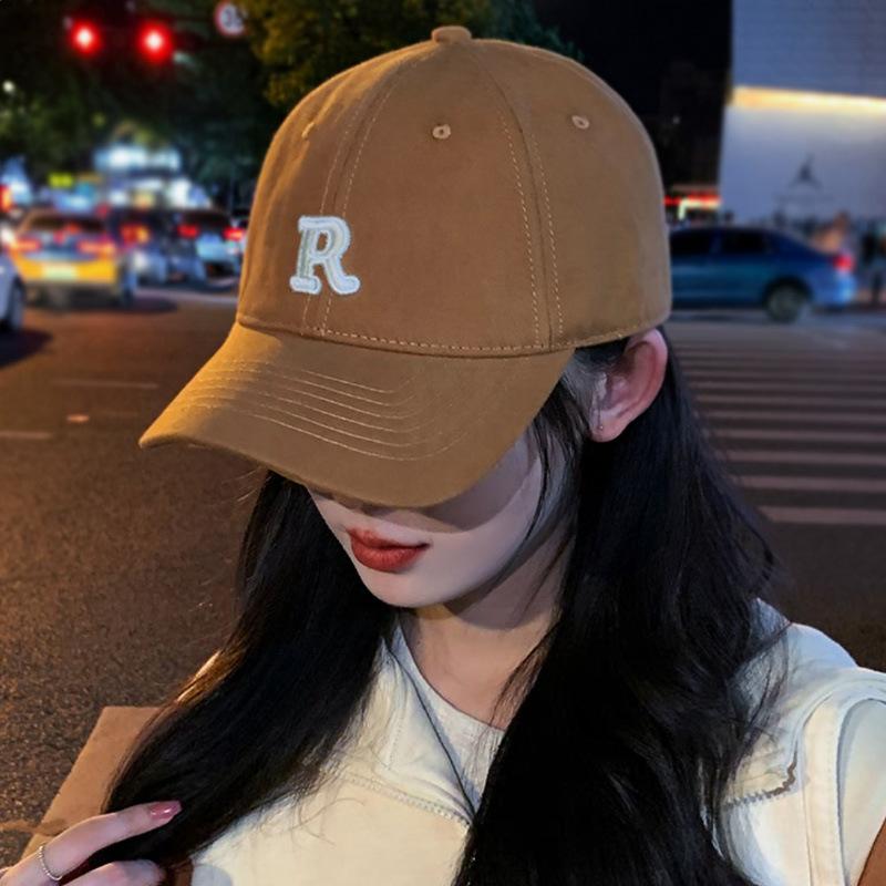 R Standard Soft Top Big Head Circumference Baseball Cap Showing Face Small Men's and Women's Versatile Sunshade Cap Couple Hat