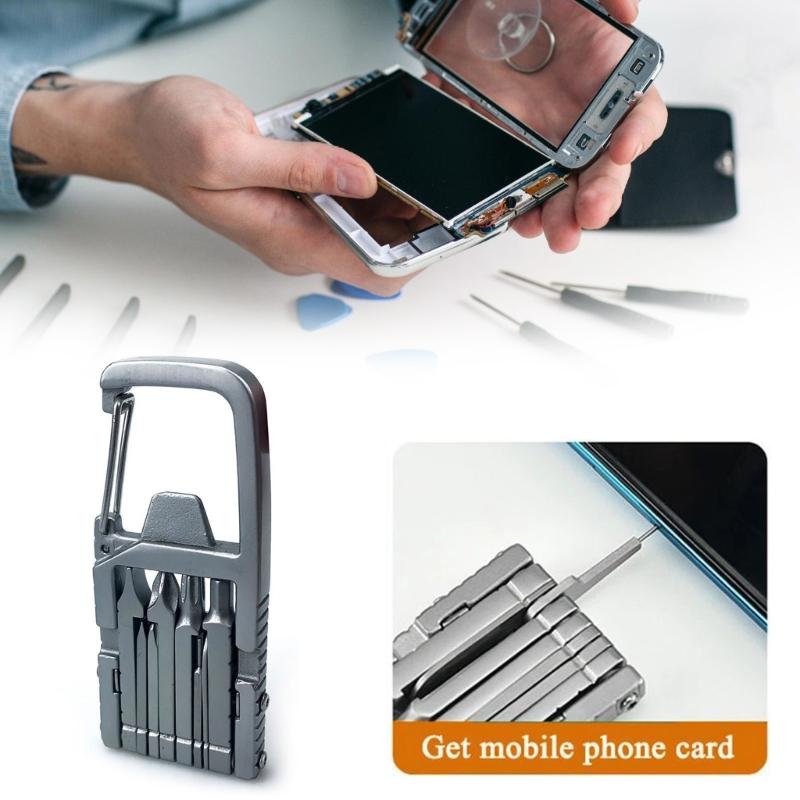 13 In 1 Mini Tool Multifunctional Combination Standard Screwdriver Mobile Phone Holder Folding Outdoor Bottle Opener