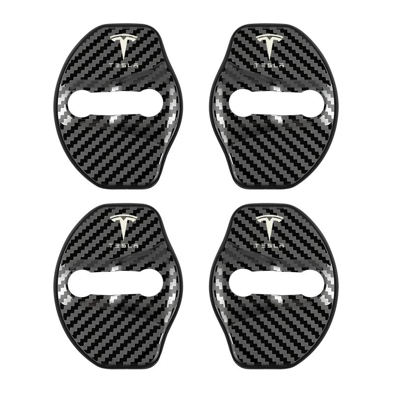 High-quality Matte Car Door Lock Cover Auto Emblems Case For Tesla Model 3 Model X Y Style Roadster Accessories