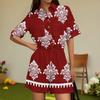 Women's Fashion V-neck Jumpsuit Plaid Casual Short Sleeve Top Jumpsuit