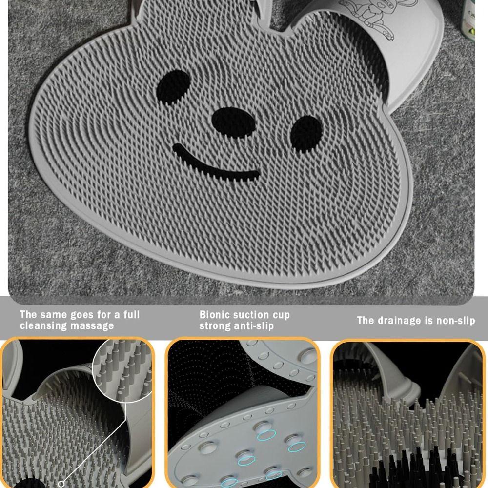 Creative Massage Shower Pad Cute Non-slip Bath Rug Shower Foot Scrubber Mat  Bathing Accessories