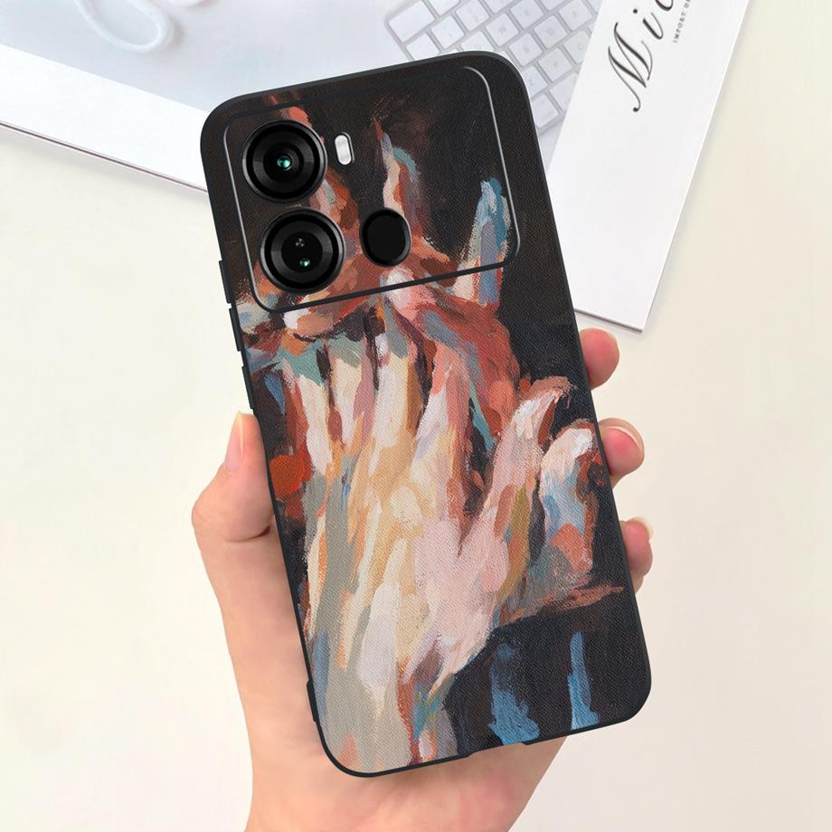 For Itel P40 P40+ P40 Plus Case Luxury Black Soft Silicone Bumper Phone Cover for ITEL P683L P662L Coques Panda Rabbit Goothic