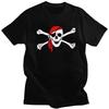 Pirate Jolly Roger Skull Crossbones Graphic Tee Short Sleeve Cotton T-Shirt