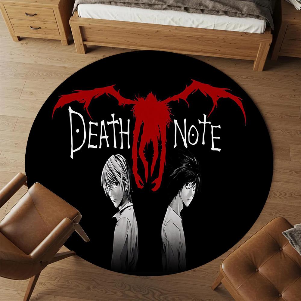 1ks Death Note, Light Yagami Kulatá podložka pod židli Koberec - Protiskluzová podložka na podlahu do kanceláře, ložnice, Ideální domácí dekorace Vánoční dárek p0811470