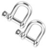 2pcs M20 Screw Pin Anchor Shackle 304 Stainless Steel Heavy Duty DShape Shackle for Camping