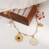 New Arrival Butterfly Flower Multi Pendant Necklace Retro Simple Style Alloy Choker Necklace Fashion Jewelry For Women