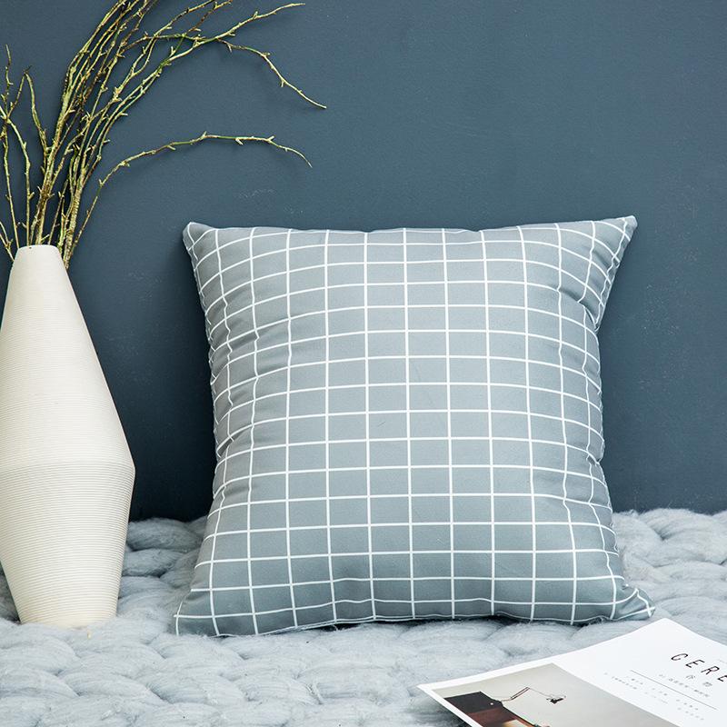 Nordic Throw Pillow Cover Plush Black and White Geometric Striped Simple Pillow Cover Sofa Cushion Cover