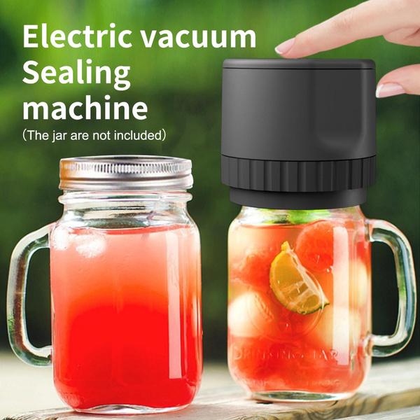 Electric Mason Jar Vacuum Sealer Kit Cordless Automatic Jar Sealer Kit for Food Storage and Fermentation with Wide-Mouth and Mason Jar Lids