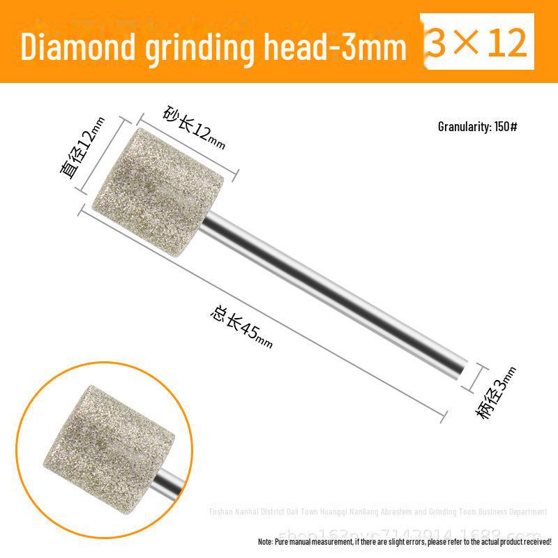 3mm Diamond Grinding Heads for Electric Grinder – Cylindrical, Bullet, Umbrella, Ball Shapes