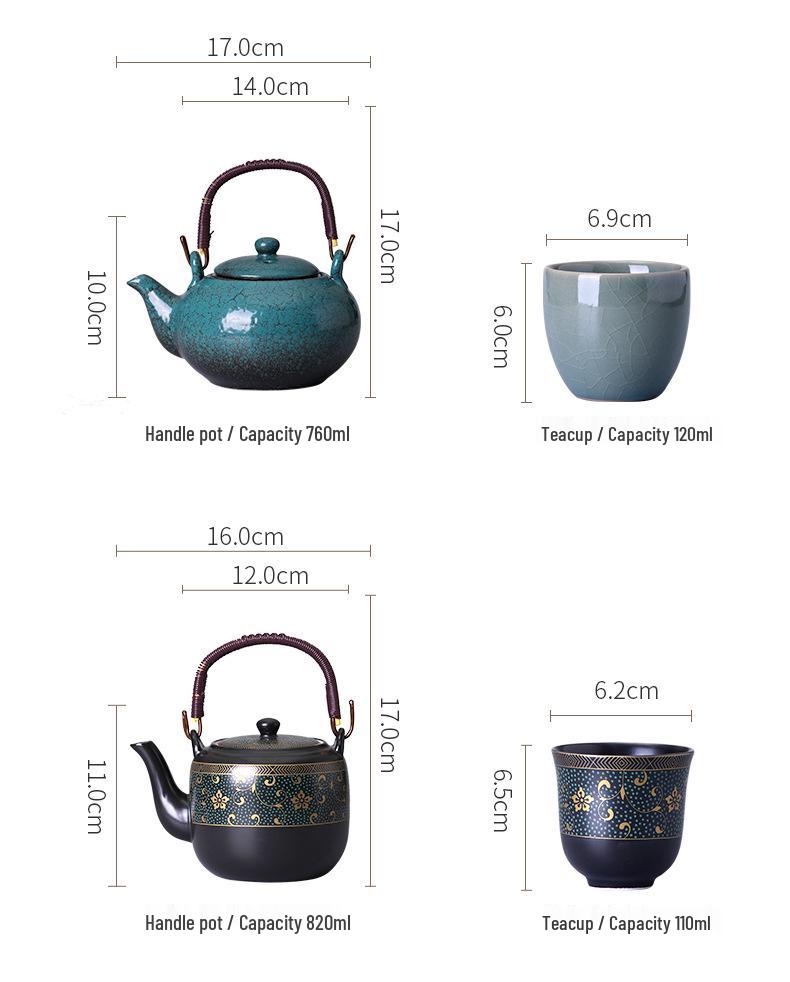 Japanese Gongfu Kiln-Glazed Ceramic Teapot with Filter