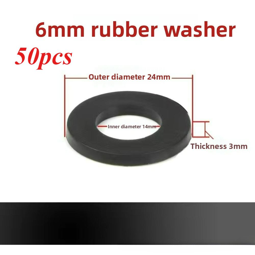 Black Rubber Gaskets – 4/6 Inch Plumbing Washers Bellows Shower Hose & Water Inlet Pipe Seals | Silicone Waterproof O-Rings