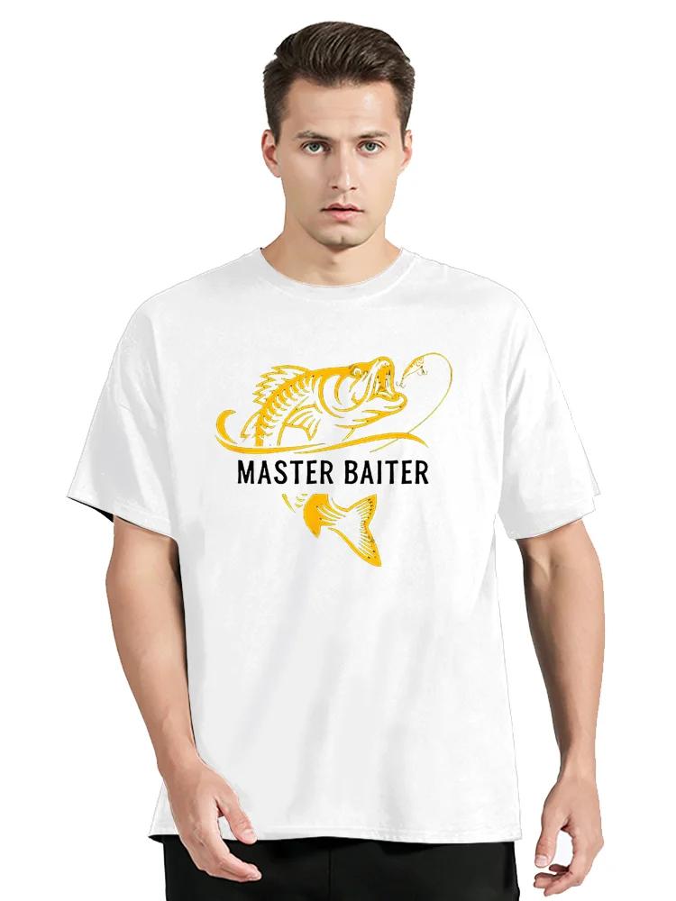 Master Baiter Funny Fishing T-Shirt Funky Street Tops TShirt Men Cotton Classic Graphic T Shirts Leisure Outdoors Men Tee